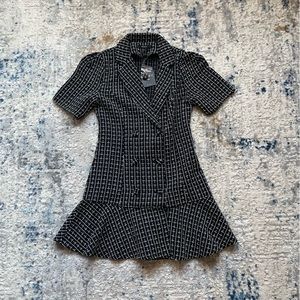 Tweed Blazer Flounce Dress